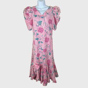 Vintage Hilo Hattie Hawaiian Original Dress | 6 | Pink Tropical | Beachy